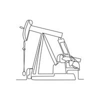 One continuous line drawing of a oil drilling equipment in the onshore oil and gas industry vector illustration. Oil and gas onshore design concept. oil and gas design suitable for your asset.