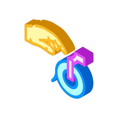 hand reaching paper towel isometric icon vector illustration