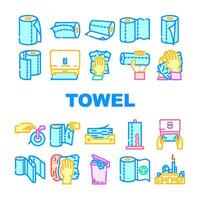 paper towel kitchen roll tissue icons set vector