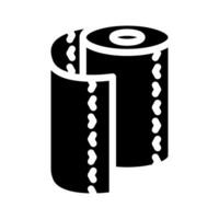 white roll paper towel glyph icon vector illustration