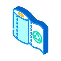 recycling paper towel isometric icon vector illustration