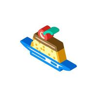 spanish flan spanish cuisine isometric icon vector illustration