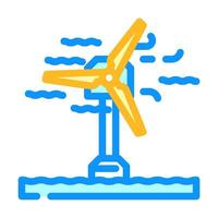 offshore wind turbine color icon vector illustration