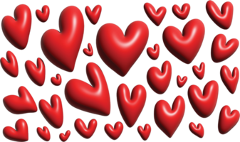 3D Hearts Background for Valentine Day png