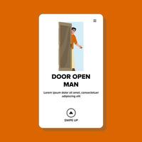 home door open man vector