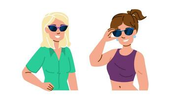 summer sunglasses woman vector