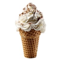 AI generated ice cream cone with whipped cream on top png