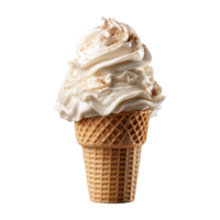 ai gerado gelo creme cone com açoitado creme em topo png