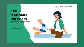 injury leg bandage first aid vector