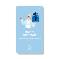 papá contento regalo hombre vector