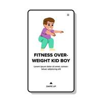 weight fitness overweight kid boy vector