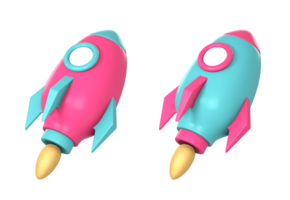 3d spaceship or spacecraft rocket side icon illustration for UI UX web mobile apps social media ads design png