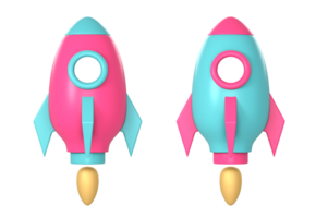 3d spaceship or spacecraft rocket icon illustration for UI UX web mobile apps social media ads design png