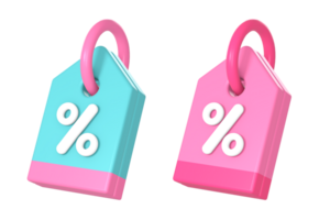 simple 3d price tag with promo sale discount percentage icon illustration for UI UX web mobile apps social media ads png