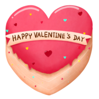 Hand drawn cute cake or cute dessert for Valentine's day png illustration .