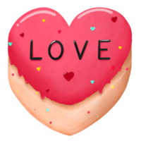 Hand drawn cute cake or cute dessert for Valentine's day png illustration .