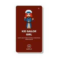 boat kid sailor girl vector