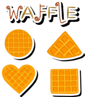 Illustration on theme big kit different types biscuit waffle with cell, dessert cookie png