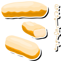 ilustración en tema Fresco dulce sabroso eclair de consistente varios ingredientes png