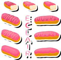 illustratie Aan thema vers zoet smakelijk eclair van bestaande divers ingrediënten png