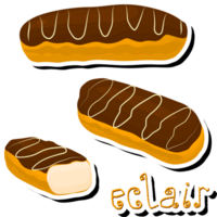 illustratie Aan thema vers zoet smakelijk eclair van bestaande divers ingrediënten png