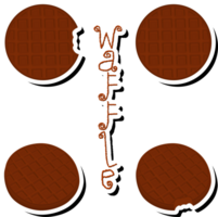 Illustration on theme big kit different types biscuit waffle with cell, dessert cookie png