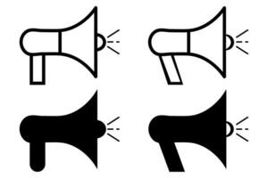 Megaphone thin line icon, promote line vector. vector