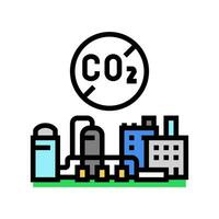 emission free plant carbon color icon vector illustration