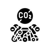 emission free engine carbon glyph icon vector illustration