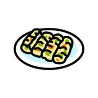 spring rolls chinese cuisine color icon vector illustration