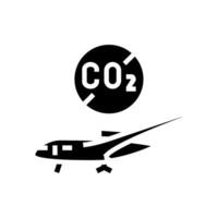 emission free plane carbon glyph icon vector illustration