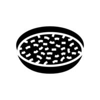 huevo soltar sopa chino cocina glifo icono vector ilustración