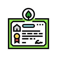 certification green building color icon vector illustration