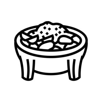 molcajete mexicano cocina línea icono vector ilustración