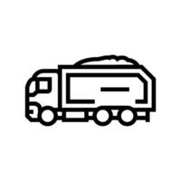 transporte biomasa línea icono vector ilustración