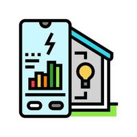 home monitor energy conservation color icon vector illustration