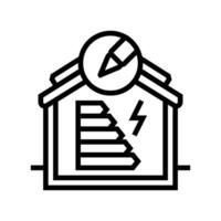 energy efficient building design line icon vector illustration