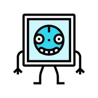 electrical socket character color icon vector illustration