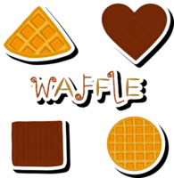 Illustration on theme big kit different types biscuit waffle with cell, dessert cookie png