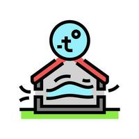 passive cooling green building color icon vector illustration