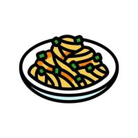 chinese noodles chinese cuisine color icon vector illustration
