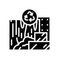 bajo emisión materiales verde edificio glifo icono vector ilustración