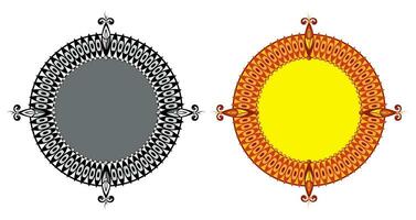 Luxury round design on white background and in yellow color vector