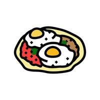 huevos rancheros mexicano cocina color icono vector ilustración
