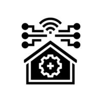 smart technology green building glyph icon vector illustration