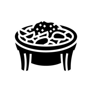 molcajete mexicano cocina glifo icono vector ilustración