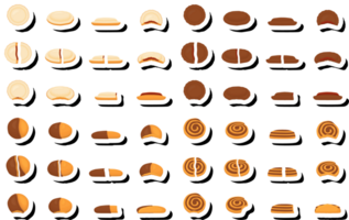 Illustration auf Thema frisch Süss lecker Plätzchen von bestehend aus verschiedene Zutaten png