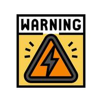 high voltage warning electric grid color icon vector illustration