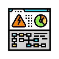 monitoring electric grid color icon vector illustration