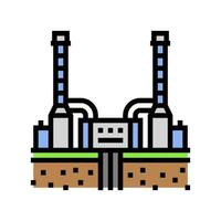 plant geothermal energy color icon vector illustration